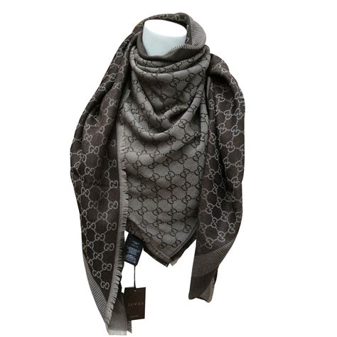 brown gucci scarf|gucci oversized scarf.